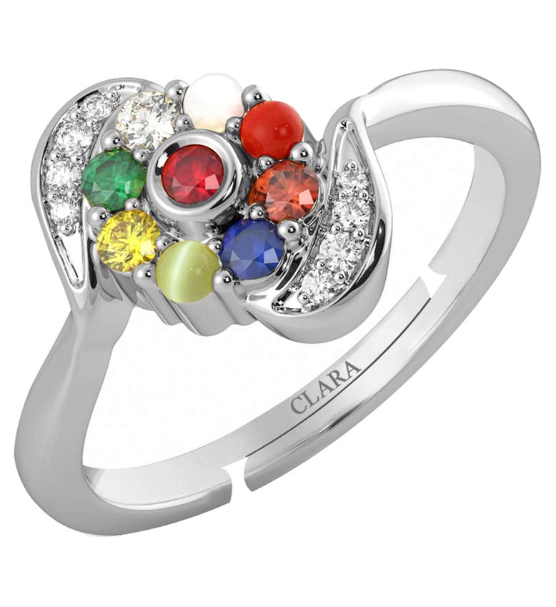 Unisex Fancy Navratna Ring 925 Sterling Silver Ring at Rs 1800/piece in  Jaipur